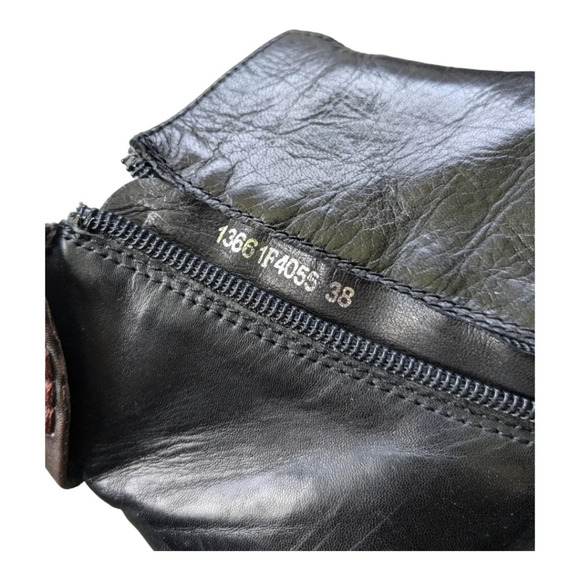 Canal  Grande Leather Ankle Boots Booties Black Brown Patchwork Embroidery 38 - Picture 9 of 10